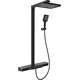 Mexen Zoom zestaw prysznicowy natynkowy z deszczownicą i baterią, czarny - 78101-70