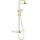 Mexen Exxo zestaw prysznicowy natynkowy z deszczownicą i baterią, złoty/biały - 78113-25