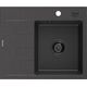 Mexen Ben zlewozmywak granitowy 1-komorowy z ociekaczem prawy 600 x 500 mm, czarny nakrapiany, syfon czarny - 6523605000-76-B