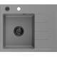 Mexen Ben zlewozmywak granitowy 1-komorowy z ociekaczem lewy 600 x 500 mm, szary, syfon czarny - 6522605000-71-B