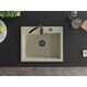 Mexen Elix zlewozmywak granitowy 1-komorowy 600 x 500 mm, beżowy, syfon czarny- 6525601005-69-B, изображение 4