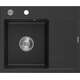 Mexen Ben zlewozmywak granitowy 1-komorowy z ociekaczem lewy 600 x 500 mm, czarny/srebrny metalik, syfon chrom - 6522605000-73