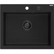 Mexen Elix zlewozmywak granitowy 1-komorowy 600 x 500 mm, czarny, syfon czarny - 6525601005-77-B
