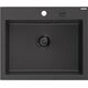 Mexen Elix zlewozmywak granitowy 1-komorowy 600 x 500 mm, czarny nakrapiany, syfon czarny - 6525601005-76-B