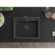 Mexen Elix zlewozmywak granitowy 1-komorowy 600 x 500 mm, czarny nakrapiany, syfon czarny - 6525601005-76-B, изображение 4