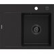 Mexen Ben zlewozmywak granitowy 1-komorowy z ociekaczem prawy 600 x 500 mm, czarny, syfon czarny - 6523605000-77-B