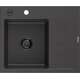 Mexen Ben zlewozmywak granitowy 1-komorowy z ociekaczem lewy 600 x 500 mm, czarny nakrapiany, syfon czarny - 6522605000-76-B