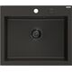 Mexen Elix zlewozmywak granitowy 1-komorowy 600 x 500 mm, czarny/złoty metalik, syfon czarny - 6525601005-75-B