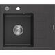Mexen Ben zlewozmywak granitowy 1-komorowy z ociekaczem lewy 600 x 500 mm, czarny nakrapiany, syfon chrom - 6522605000-76