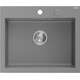 Mexen Elix zlewozmywak granitowy 1-komorowy 600 x 500 mm, szary, syfon chrom - 6525601005-71