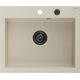 Mexen Elix zlewozmywak granitowy 1-komorowy 600 x 500 mm, beżowy, syfon czarny- 6525601005-69-B