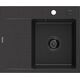 Mexen Ben zlewozmywak granitowy 1-komorowy z ociekaczem prawy 600 x 500 mm czarny/srebrny metalik syfon czarny - 6523605000-73-B