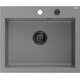 Mexen Elix zlewozmywak granitowy 1-komorowy 600 x 500 mm, szary, syfon czarny - 6525601005-71-B