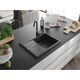 Mexen Ben zlewozmywak granitowy 1-komorowy z ociekaczem prawy 600 x 500 mm, czarny nakrapiany, syfon czarny - 6523605000-76-B, изображение 2
