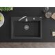 Mexen Elix zlewozmywak granitowy 1-komorowy 700 x 500 mm, czarny nakrapiany, syfon chrom - 6526701005-76, изображение 4