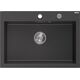 Mexen Elix zlewozmywak granitowy 1-komorowy 700 x 500 mm, czarny nakrapiany, syfon chrom - 6526701005-76