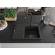Mexen Ben zlewozmywak granitowy 1-komorowy z ociekaczem prawy 600 x 500 mm czarny/srebrny metalik syfon czarny - 6523605000-73-B, изображение 3
