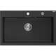 Mexen Elix zlewozmywak granitowy 1-komorowy 800 x 500 mm, czarny/srebrny metalik, syfon chrom - 6527801005-73
