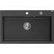 Mexen Elix zlewozmywak granitowy 1-komorowy 800 x 500 mm, czarny nakrapiany, syfon chrom - 6527801005-76
