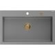 Mexen Elix zlewozmywak granitowy 1-komorowy 800 x 500 mm, szary, syfon złoty - 6527801005-71-G