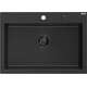 Mexen Elix zlewozmywak granitowy 1-komorowy 700 x 500 mm, czarny/srebrny metalik, syfon czarny - 6526701005-73-B
