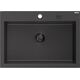 Mexen Elix zlewozmywak granitowy 1-komorowy 700 x 500 mm, czarny nakrapiany, syfon czarny - 6526701005-76-B