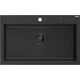 Mexen Elix zlewozmywak granitowy 1-komorowy 800 x 500 mm, czarny/srebrny metalik, syfon czarny - 6527801005-73-B