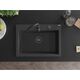 Mexen Elix zlewozmywak granitowy 1-komorowy 700 x 500 mm, czarny nakrapiany, syfon czarny - 6526701005-76-B, изображение 4