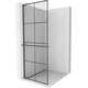 Mexen Kioto+ L ścianka prysznicowa z półką Walk-in 80 x 200 cm, czarny wzór, gun metal - 800-080-123-95-77
