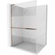 Mexen Kioto+ L ścianka prysznicowa z półką Walk-in 100 x 200 cm, transparent/szron, różowe złoto - 800-100-123-60-35