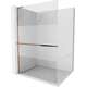 Mexen Kioto+ L ścianka prysznicowa z półką Walk-in 90 x 200 cm, transparent/szron, różowe złoto - 800-090-123-60-35