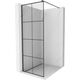 Mexen Kioto ścianka prysznicowa Walk-in 70 x 200 cm, czarny wzór 8 mm, gun gray szczotkowany - 800-070-101-66-77