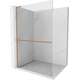 Mexen Kioto+ L ścianka prysznicowa z półką Walk-in 100 x 200 cm, transparent, miedź szczotkowana - 800-100-123-65-00
