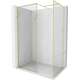Mexen Kioto-F ścianka prysznicowa Walk-in z ramką 85 x 80 cm, transparent 8 mm, złota szczotkowana - 800-085-202-04-55-080