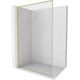 Mexen Kioto-F L ścianka prysznicowa Walk-in z ramką 90 x 202 cm, transparent 8 mm, złota szczotkowana - 800-090-174-55-00