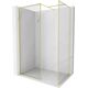 Mexen Kioto-XF ścianka prysznicowa Walk-in z ramką 130x110 cm, transparent 10 mm, złota szczotkowana - 800-130-202-04-55-110-XF