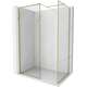 Mexen Kioto-XF ścianka prysznicowa Walk-in z ramką 90 x 70 cm, transparent 10 mm, złota - 800-090-202-04-50-070-XF