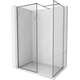 Mexen Kioto-XF ścianka prysznicowa Walk-in z ramką 110 x 90 cm, transparent 10 mm, gun metal - 800-110-202-04-95-090-XF