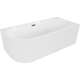 Mexen Gia wanna wolnostojąca narożna ryflowana prawa 170 x 80 cm, biała połysk, przelew gun metal - 52701708000P-95