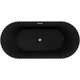 Mexen Paola wanna wolnostojąca ryflowana 170 x 80 cm, czarna mat, przelew nikiel szczotkowany - 52721708071-97, изображение 2