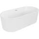 Mexen Paola wanna wolnostojąca ryflowana 170 x 80 cm, biała mat, przelew nikiel szczotkowany - 52721708001-97