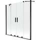 Mexen Velar Duo parawan nawannowy 2-skrzydłowy przesuwny 160 x 150 cm, transparent, czarny - 896-160-000-02-70