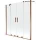 Mexen Velar Duo parawan nawannowy 2-skrzydłowy przesuwny 140 x 150 cm, transparent, różowe złoto - 896-140-000-02-60