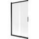 Mexen Fox parawan nawannowy 2-skrzydłowy przesuwny 100 x 150 cm, szron, czarny - 891-100-002-70-30