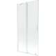 Mexen Velar parawan nawannowy 2-skrzydłowy przesuwny 90 x 150 cm, transparent, biały - 896-090-000-01-20