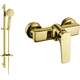 Mexen Lynx DQ40 bateria prysznicowa z zestawem prysznicowym, złota - 74594DQ40-50