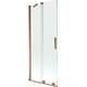 Mexen Velar parawan nawannowy 2-skrzydłowy przesuwny 80 x 150 cm, transparent, różowe złoto - 896-080-000-01-60