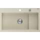 Mexen Omar zlewozmywak granitowy 1-komorowy 800 x 480 mm, beżowy, syfon chrom - 6520801005-69