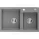Mexen Tomas zlewozmywak granitowy 2-komorowy 800 x 500 mm, szary, syfon chrom - 6516802000-71