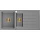 Mexen Andres zlewozmywak granitowy 1,5-komorowy z ociekaczem 1000 x 500 mm, szary, syfon złoty - 6515101510-71-G